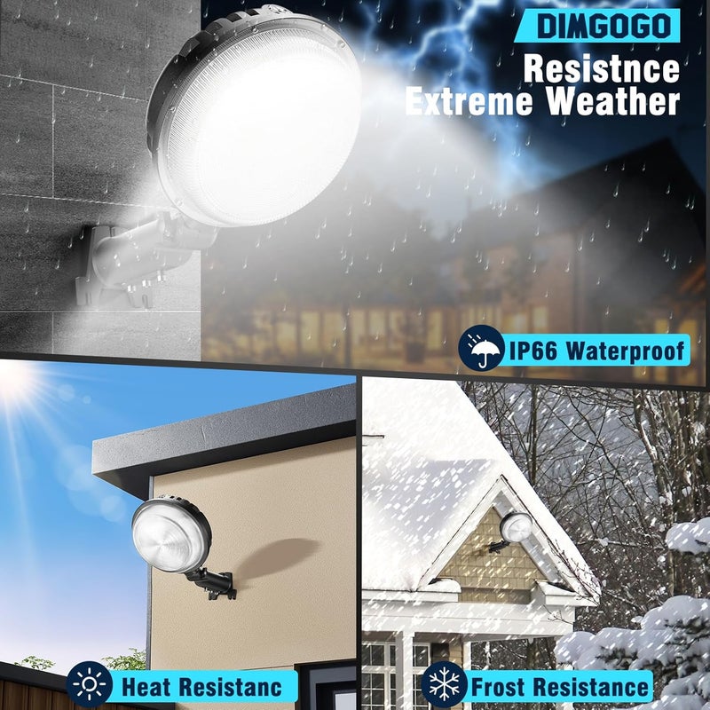 Dimgogo 150W LED Barn Light, 20000LM Dusk to Dawn Outdoor Yard Light with Photocell, IP66 Waterproof, 1200W MH Equivalent, Aluminum Housing Security Flood Lighting for Outside Area Lights Use, 2 Pack - Image 3